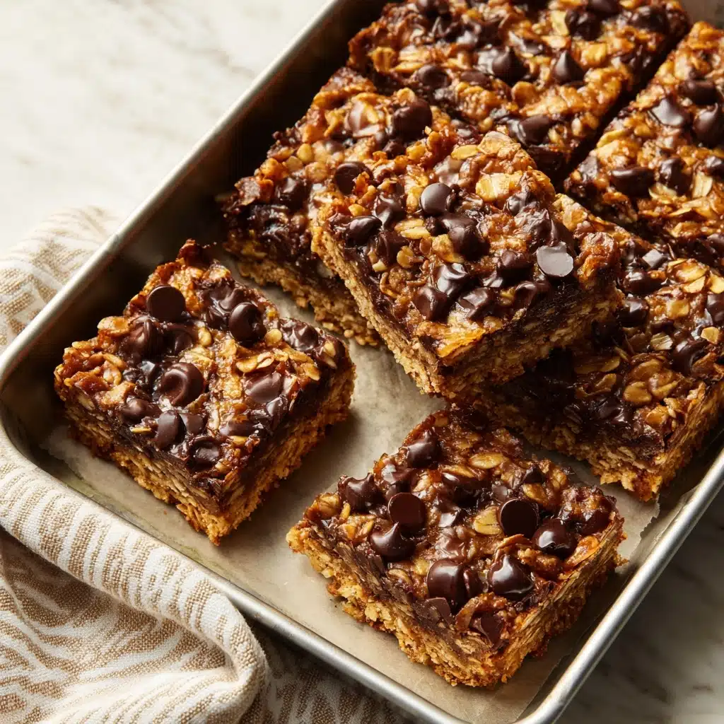 Chocolate Chip Peanut Butter Granola Cookie Bars Recipe - Recipe Image