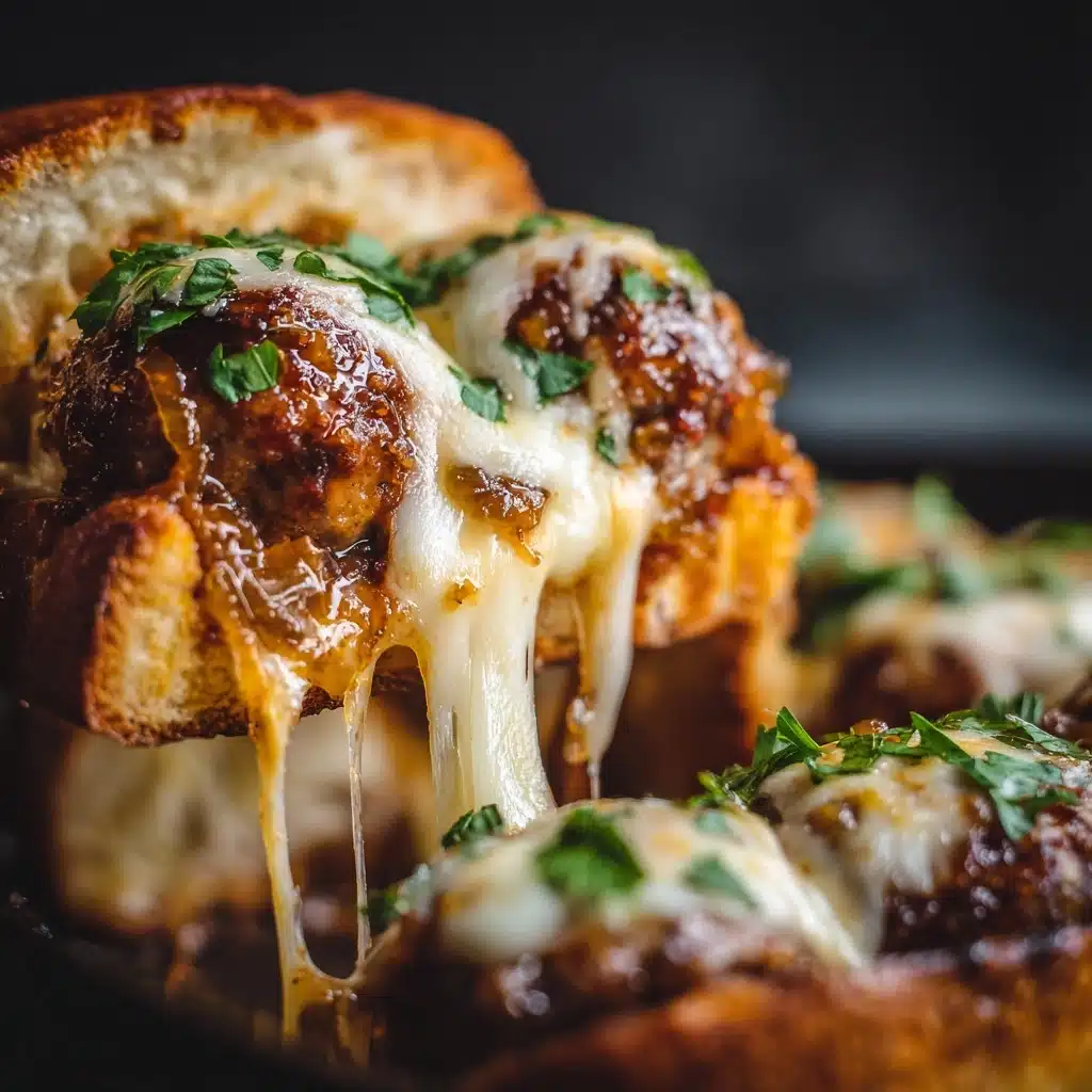 Cheesy French Onion Meatball Subs Recipe - Recipe Image