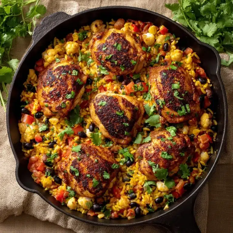 Salsa Chicken and Cauliflower Rice Skillet Recipe