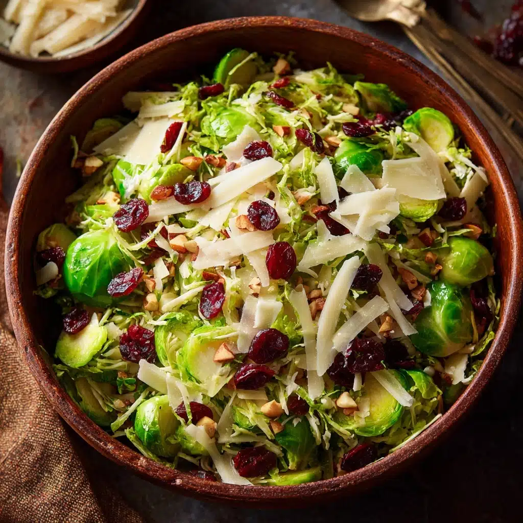 Brussels Sprout Salad with Cranberries and Parmesan Recipe - Recipe Image