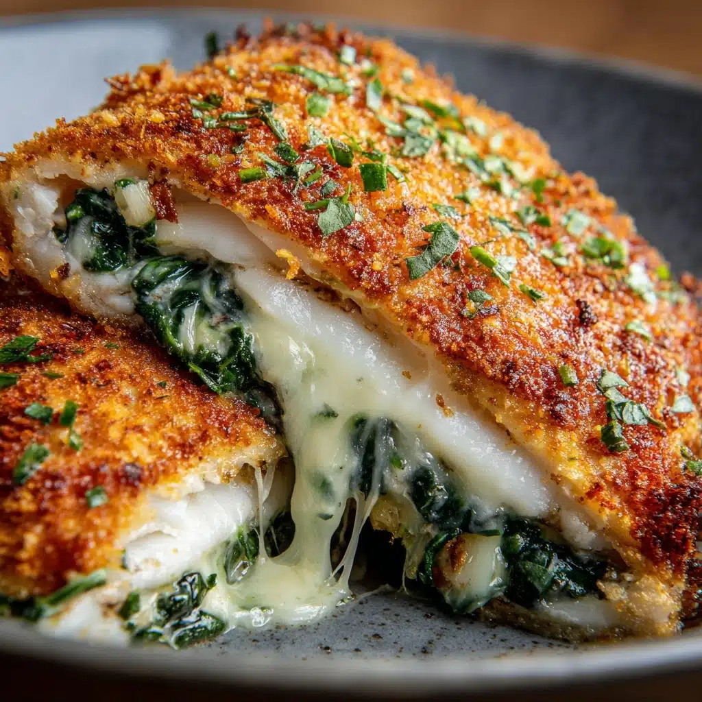 Stuffed Catfish with Cheese, Spinach, and Shrimp Recipe