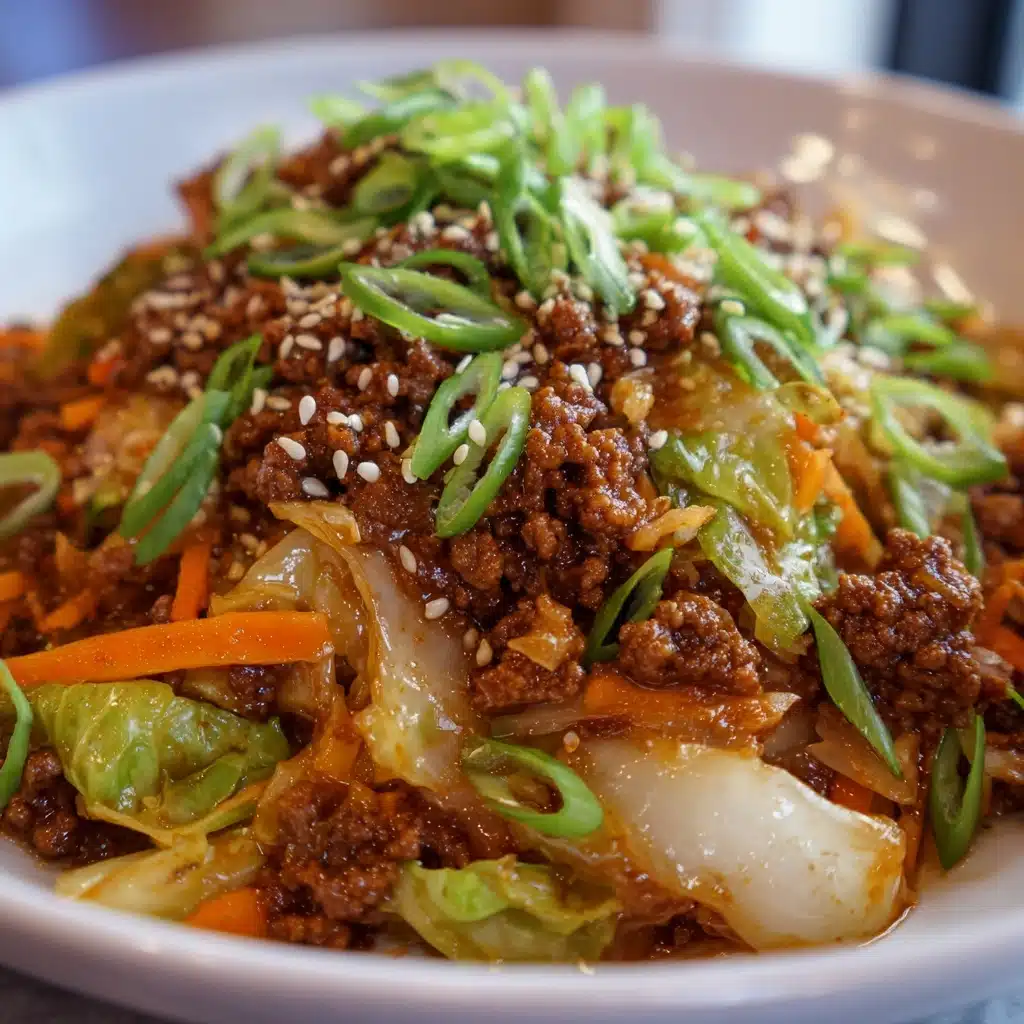 Healthy Chinese Ground Beef & Cabbage Stir Fry Recipe - Recipe Image