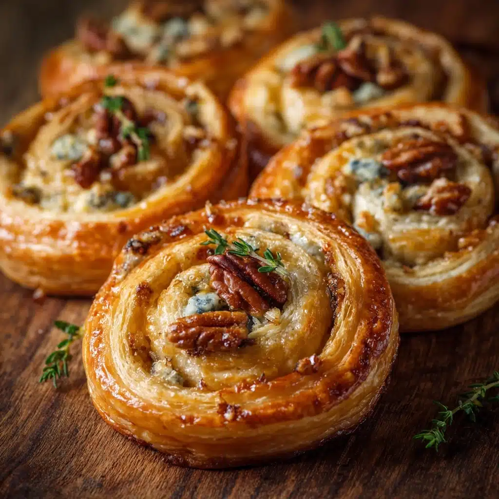 Blue Cheese, Walnut, and Thyme Pull-Apart Puff Pastry Twirl Recipe