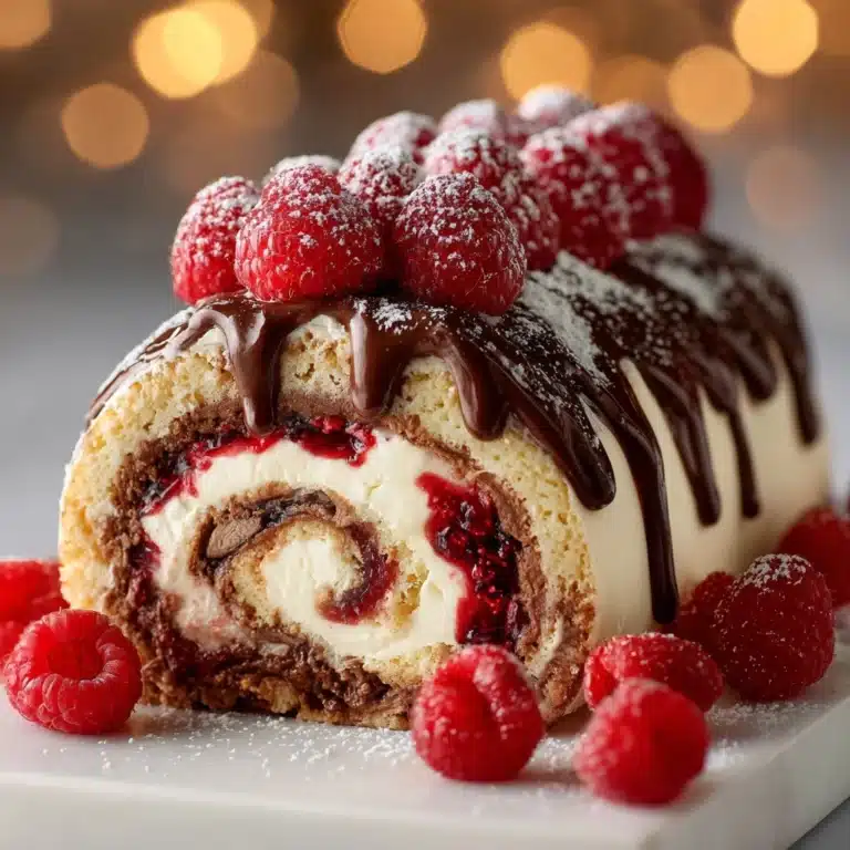 Raspberry and Chocolate Ganache Yule Log Recipe