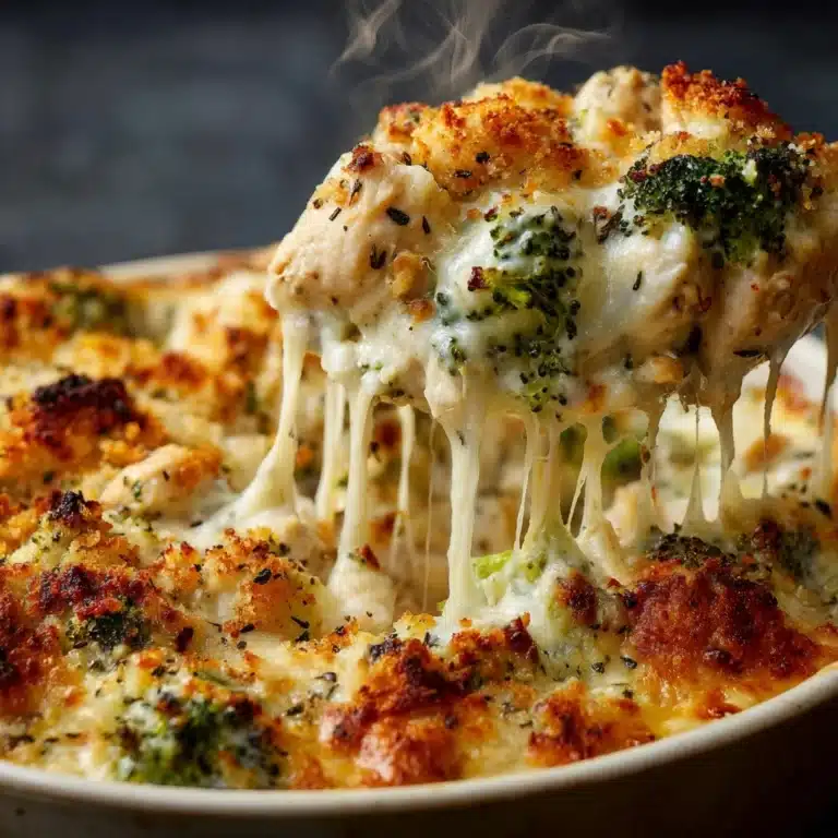 Chicken Broccoli Alfredo Bake with a Crispy Topping Recipe