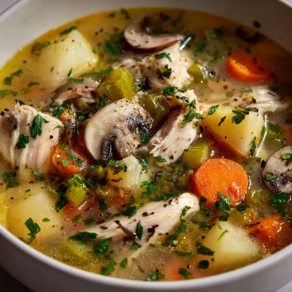 Easy Chicken, Mushroom & Leek Soup Recipe - Recipe Image