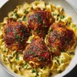 One-Pan Creamy Garlic Butter Chicken with Egg Noodles Recipe