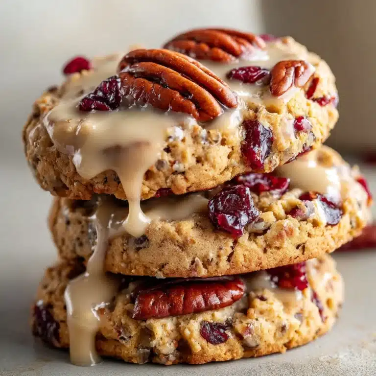 No-Bake Cranberry Pecan Praline Cookies Recipe
