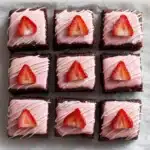 Strawberry Frosted Heart Shaped Brownies Recipe