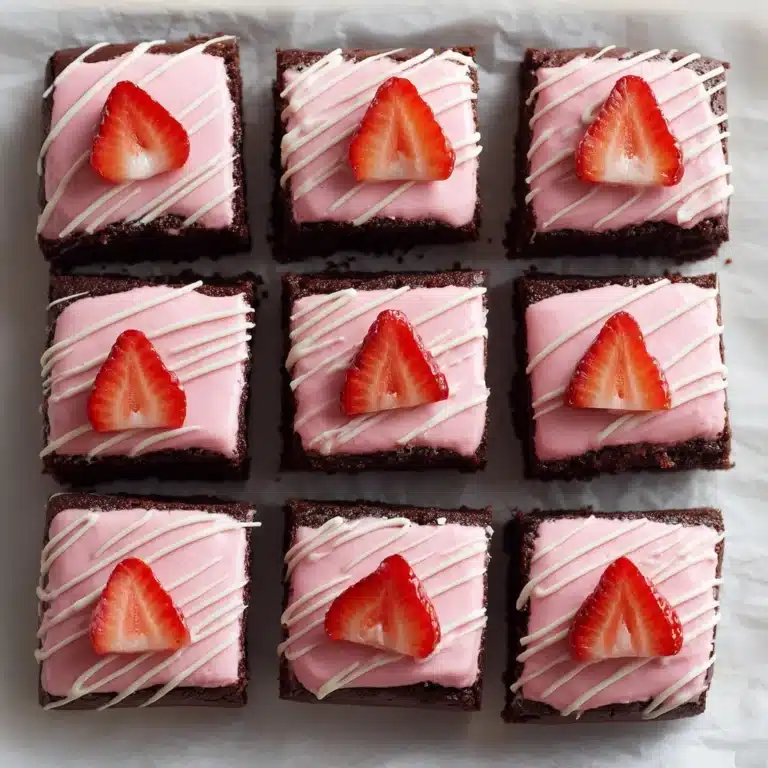 Strawberry Frosted Heart Shaped Brownies Recipe
