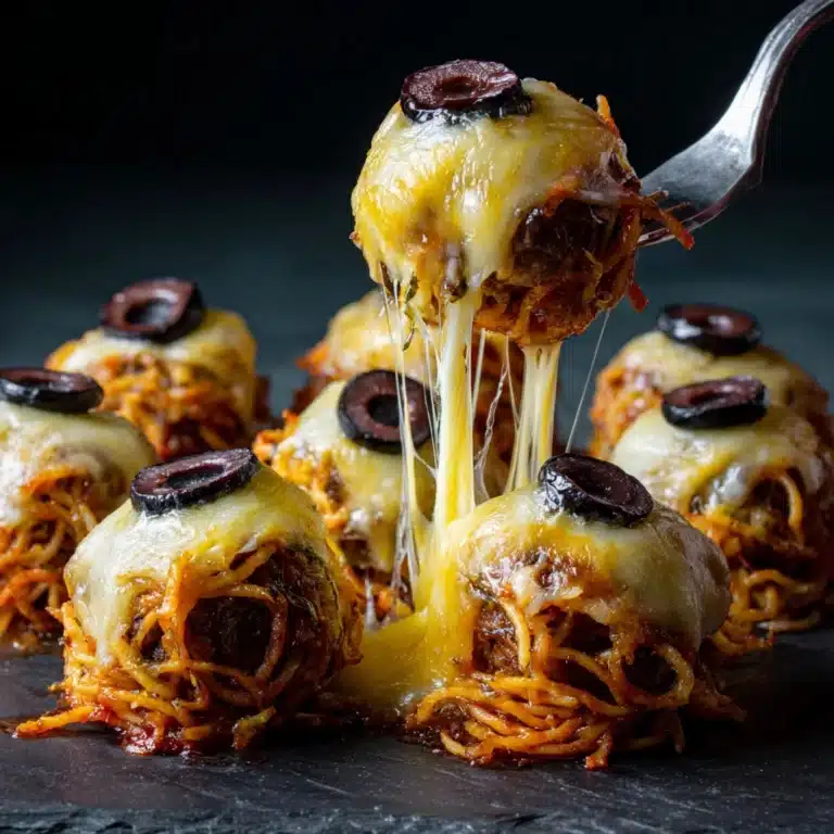Spooky Spaghetti and Cheese Stuffed Meatballs Recipe
