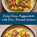 Citrus-Scented Pappardelle with Slow-Roasted Salmon Recipe