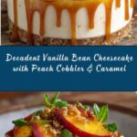 Vanilla Bean Cheesecake with Peach Cobbler & Salted Caramel Recipe