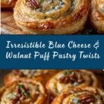 Blue Cheese, Walnut, and Thyme Pull-Apart Puff Pastry Twirl Recipe