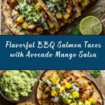 Crispy BBQ Salmon Tacos with Avocado Mango Salsa and Jalapeño Recipe
