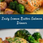 Lemon Butter Salmon with Crispy Potatoes and Broccoli Recipe