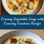 Creamy Vegetable Soup with Croutons Recipe