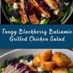Blackberry Balsamic Grilled Chicken Salad with Crispy Fried Goat Cheese Recipe