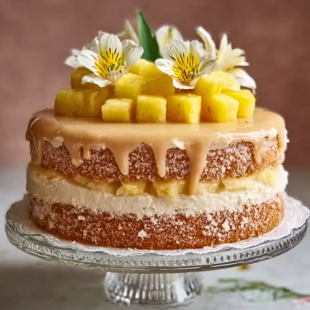 Juicy Pineapple Heaven Cake Recipe - Recipe Image
