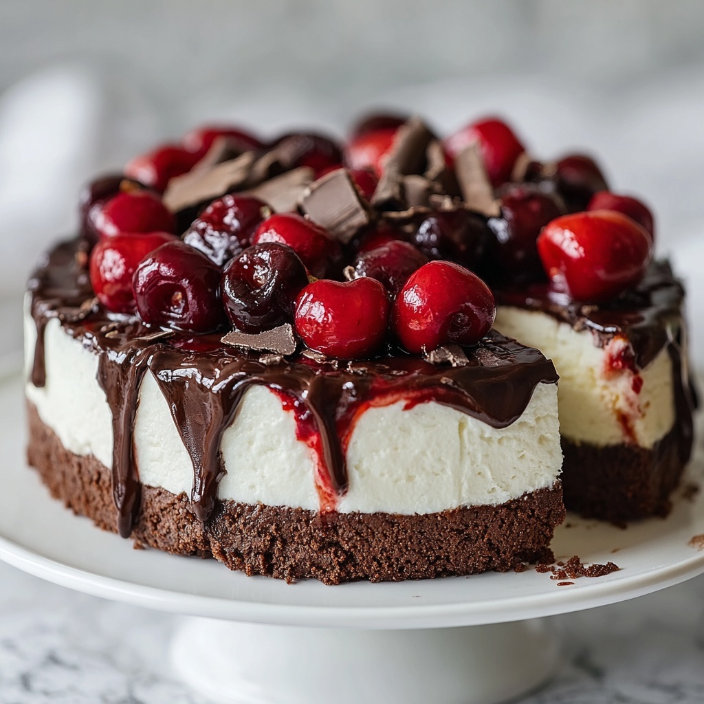 No-Bake Black Forest Cheesecake Recipe - Recipe Image
