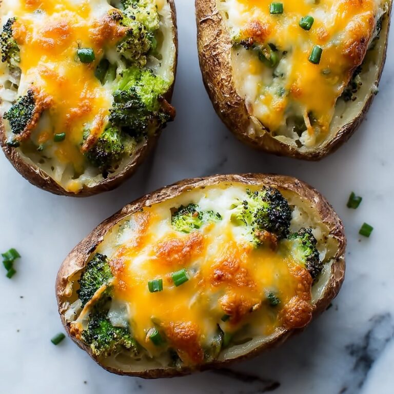 Broccoli and Cheddar Twice Baked Potatoes Recipe