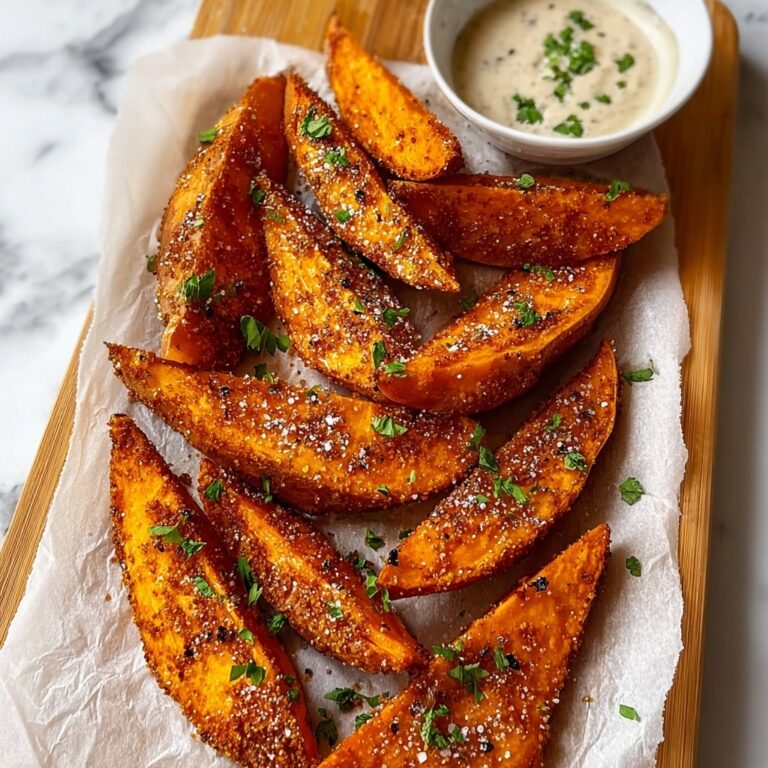Garlic Parmesan Sweet Potato Wedges Recipe