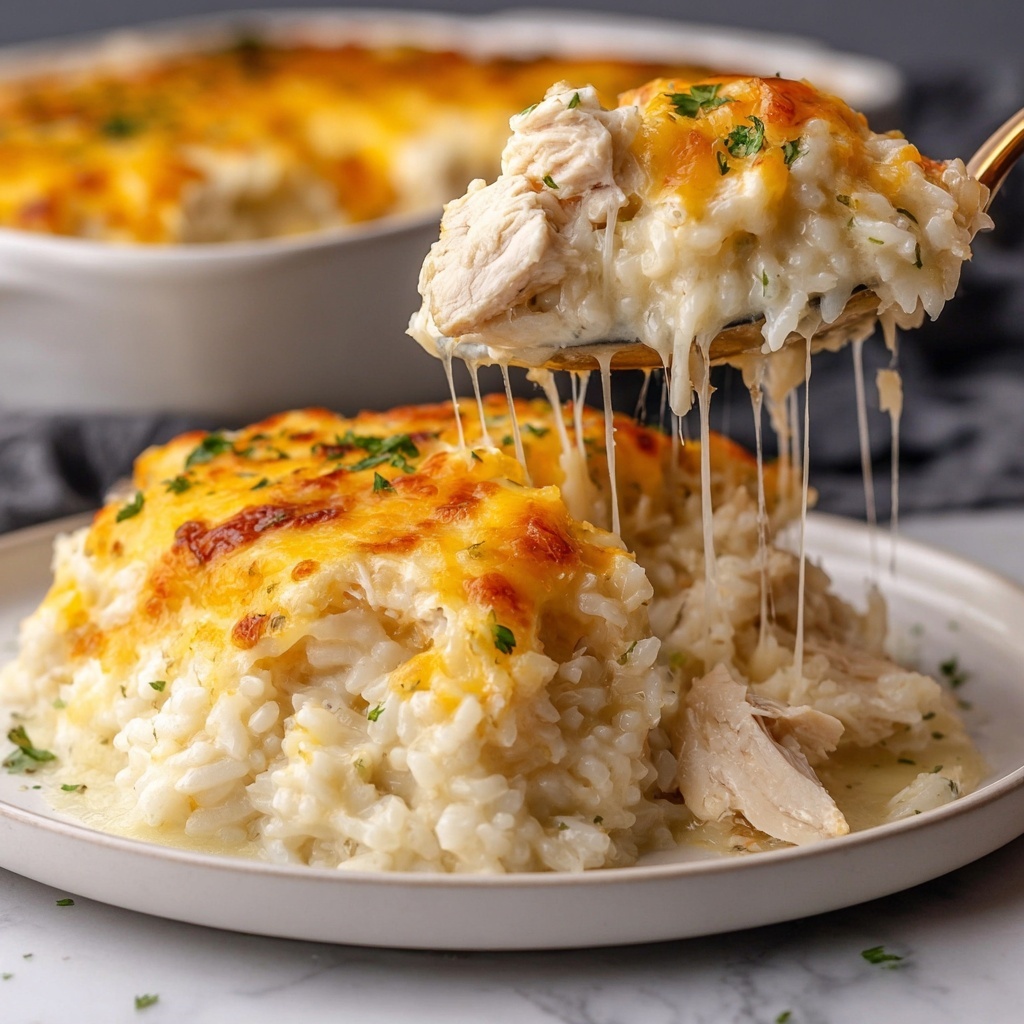 Cheesy Angel Chicken and Rice Casserole Recipe - Recipe Image