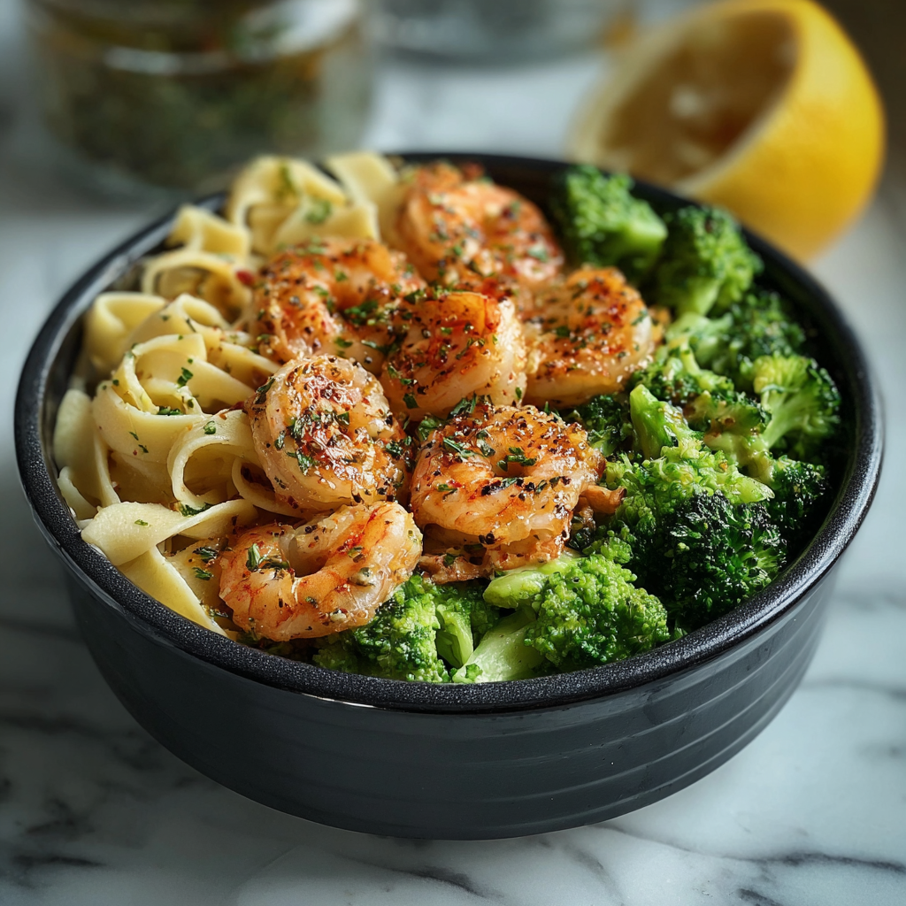 Lemon Pepper Shrimp and Broccoli Pasta Recipe - Recipe Image