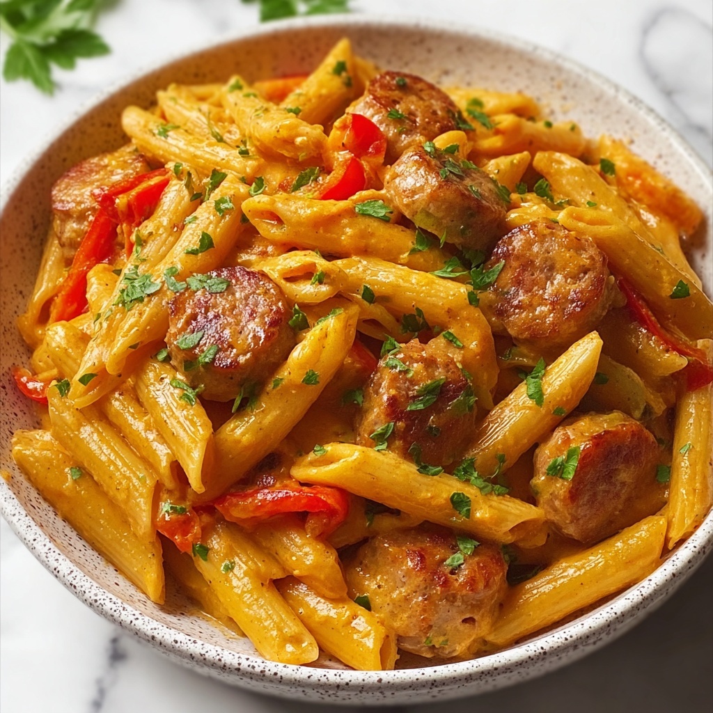 Creamy Cajun Sausage Pasta That's Bursting with Flavor Recipe - Recipe Image