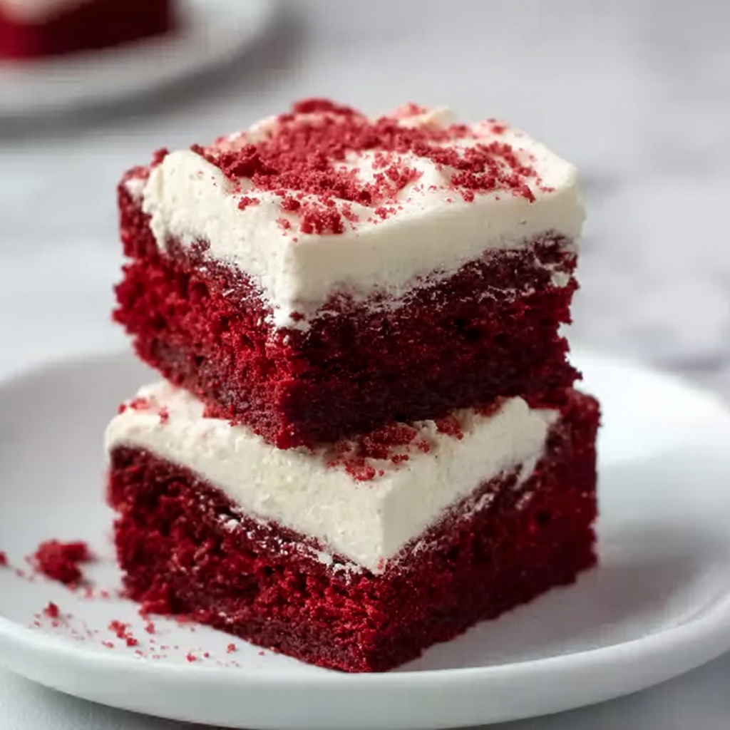 Red Velvet Brownies with Cream Cheese Frosting Recipe - Recipe Image