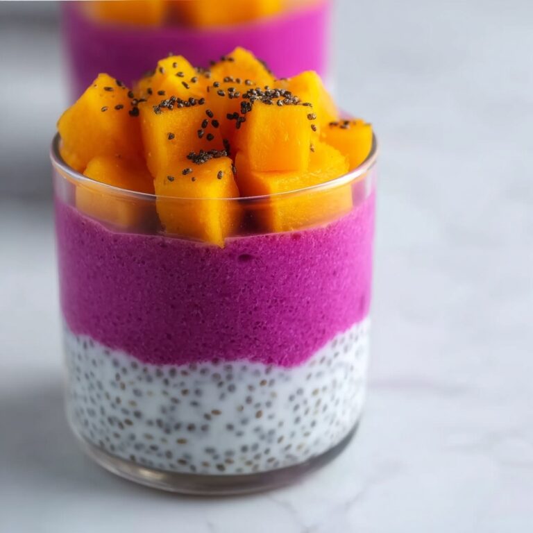 Tropical Mango and Dragon Fruit Chia Pudding Delight Recipe