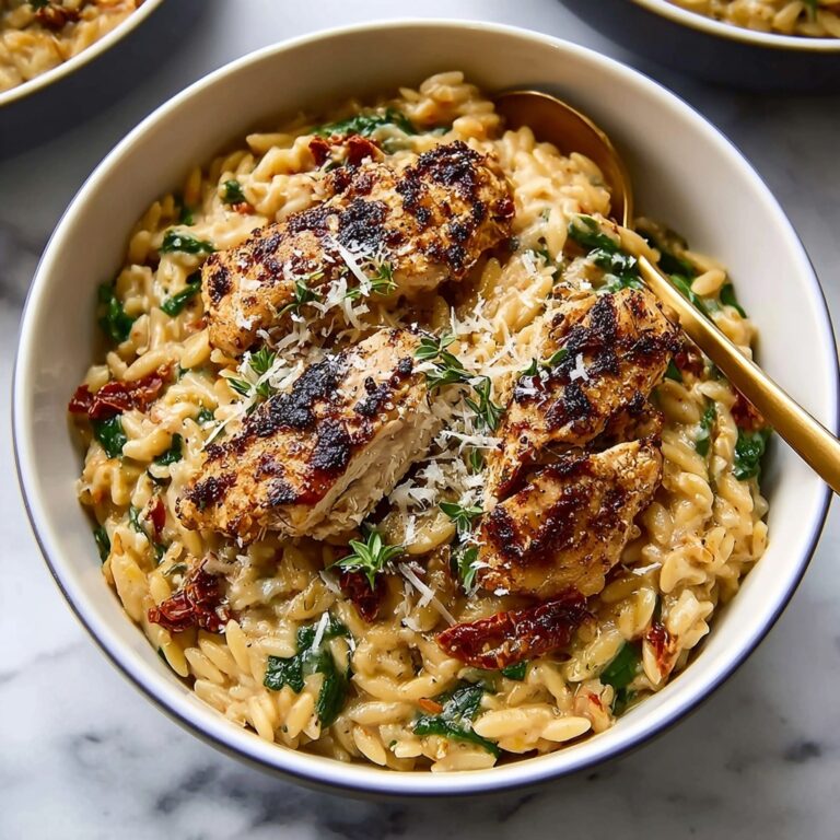 Tuscan Chicken Meatball Orzo Recipe