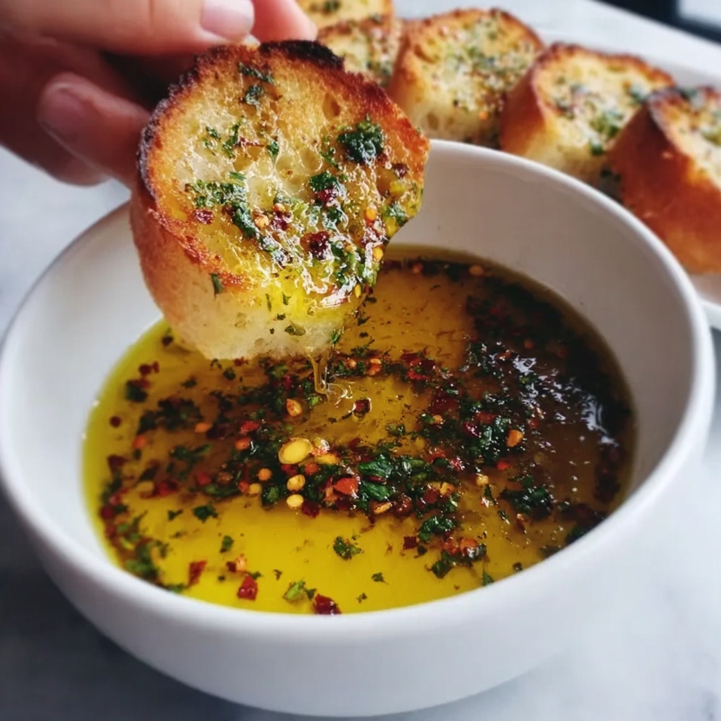 Olive Oil and Garlic Herb Bread Dip Recipe - Recipe Image