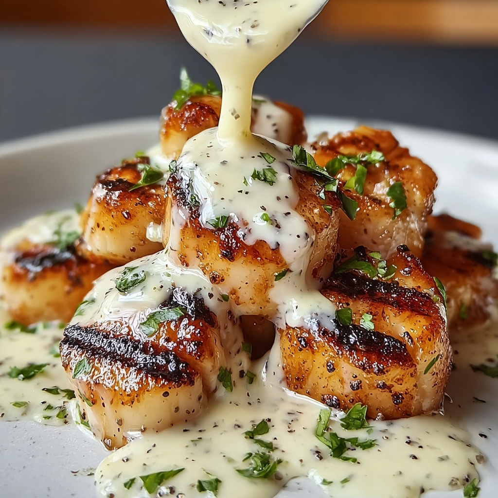 Grilled Chicken Bites with Creamy Garlic Sauce Recipe - Recipe Image