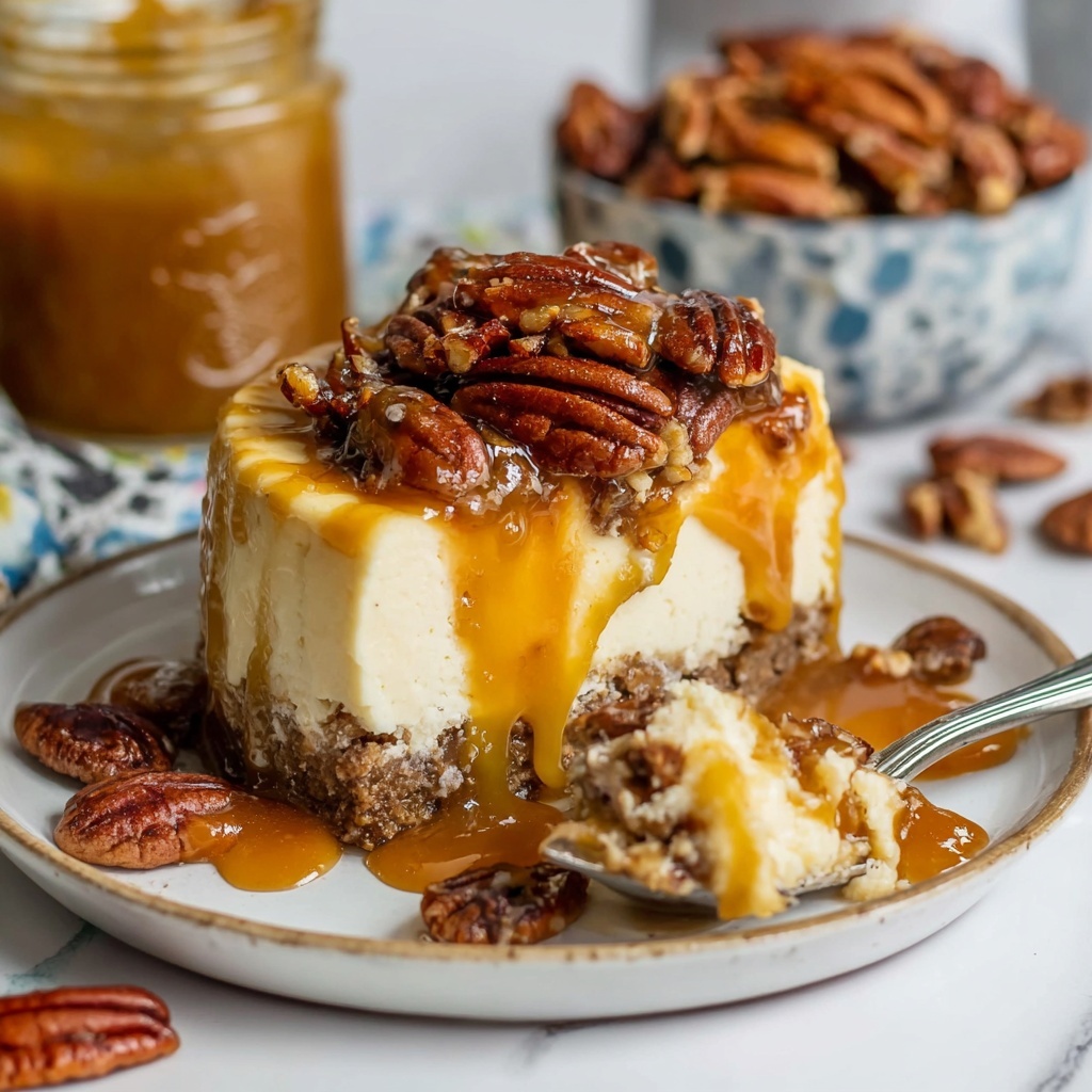 No Bake Vegan Caramel Pecan Cheesecake Recipe - Recipe Image