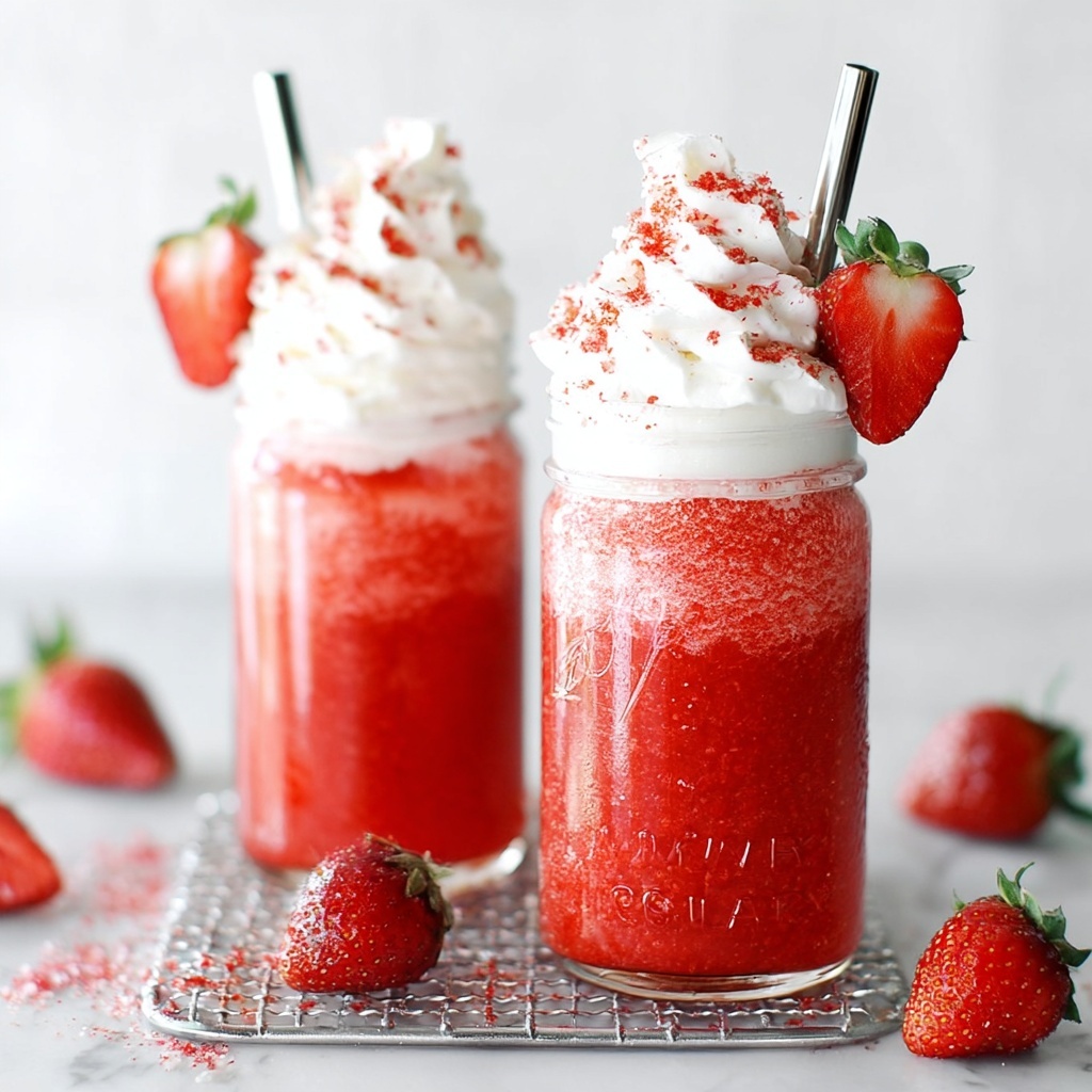 Strawberry Slushie with Vegan Italian Meringue Recipe - Recipe Image
