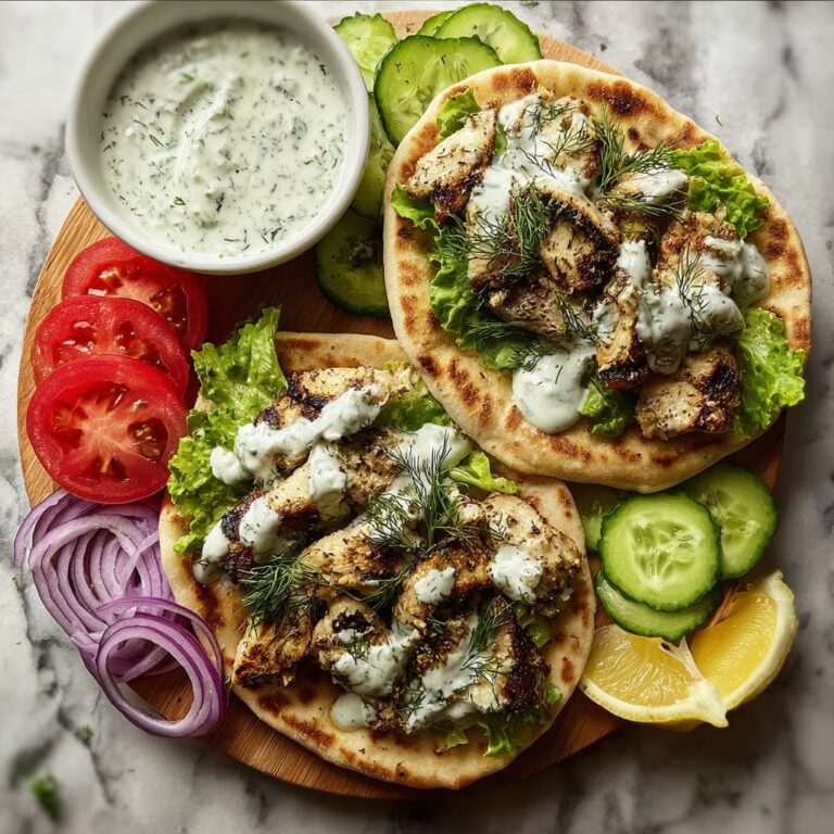 Greek Chicken Gyros with Lemon-Herb Marinade and Tzatziki Recipe