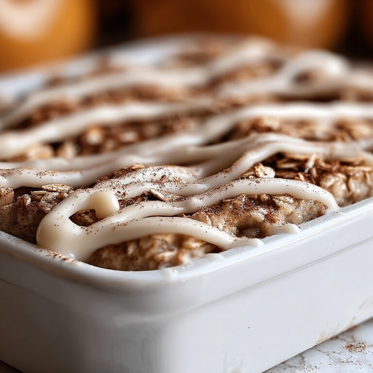 High-Protein Cinnamon Roll Baked Oatmeal Recipe