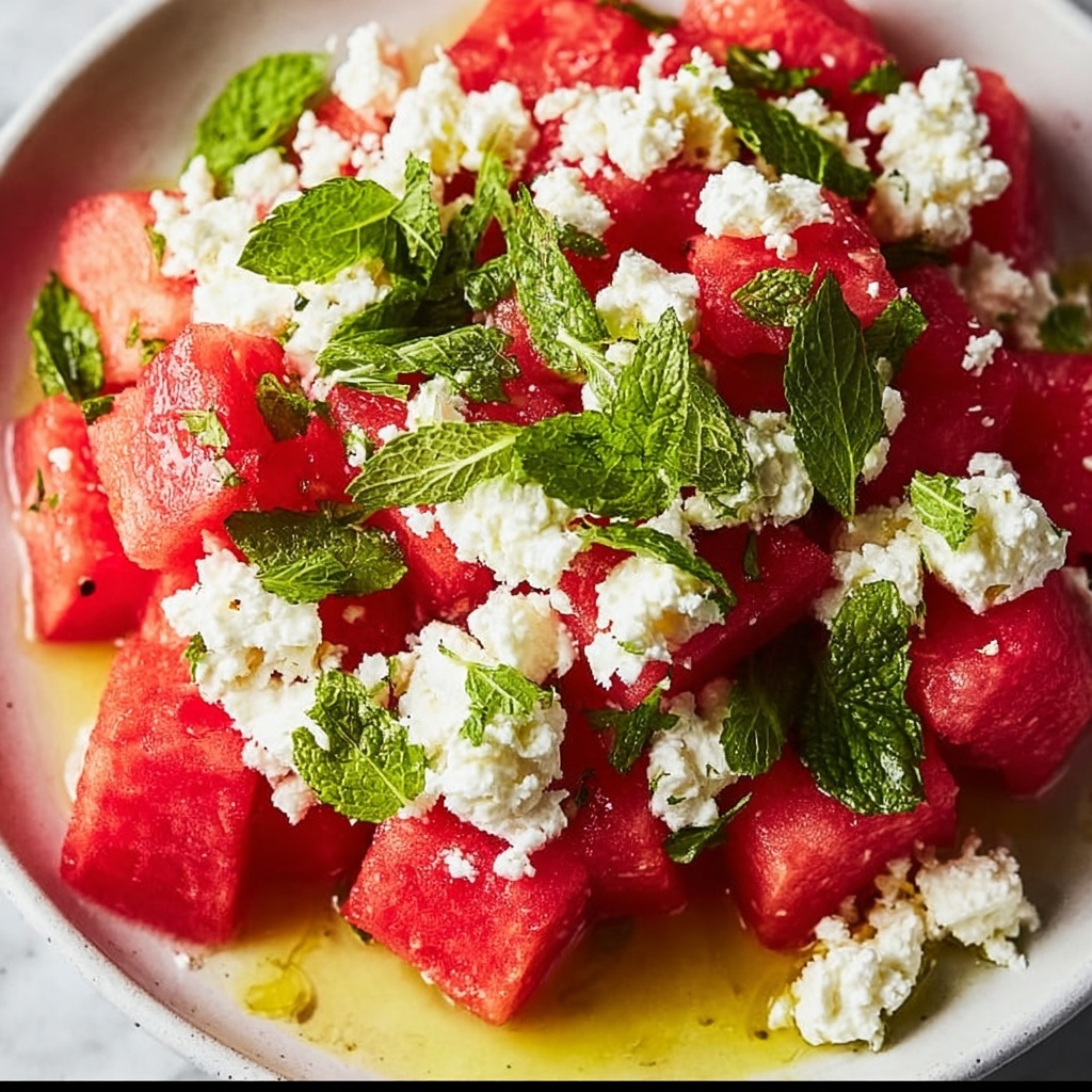 Zesty Watermelon Salad with Mint and Feta Recipe - Recipe Image