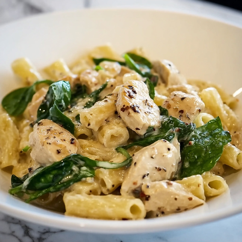 Chicken Spinach Pasta Recipe - Recipe Image