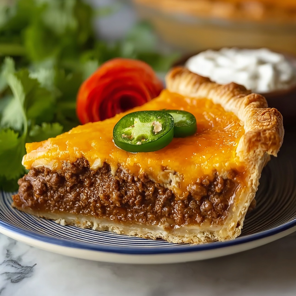 Beef Taco Pie with Masa Crust Recipe - Recipe Image