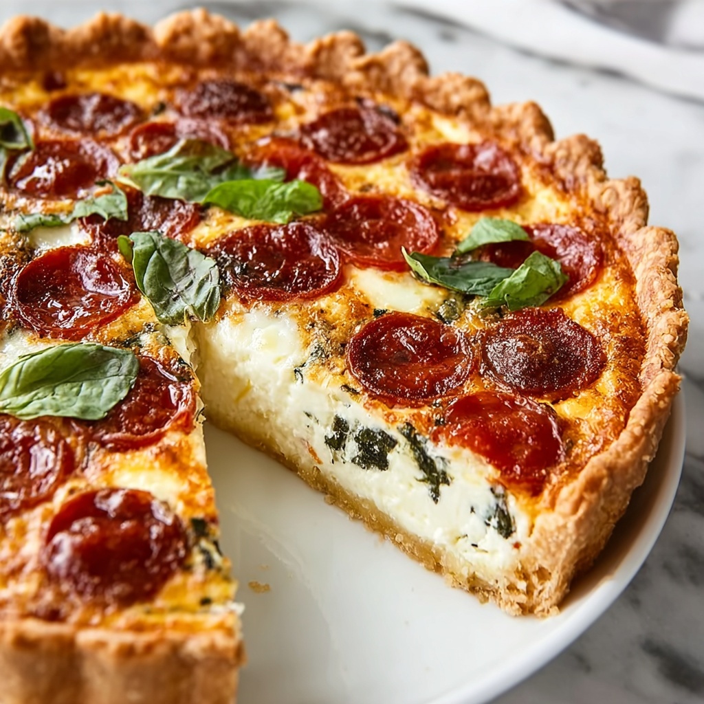 Pepperoni Pizza Quiche Recipe - Recipe Image