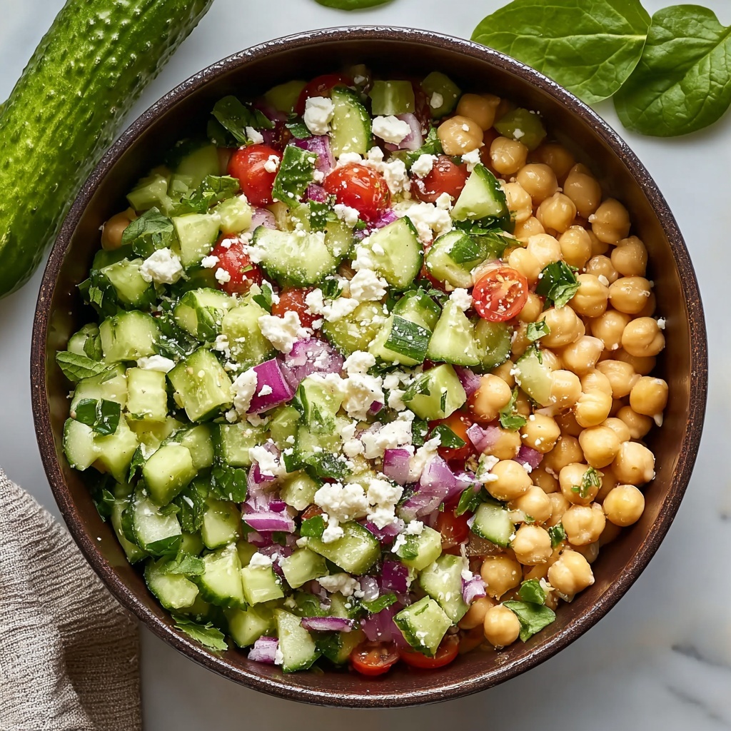 Refreshing Chickpea Feta Cucumber Salad for Healthy Meal Prep Recipe - Recipe Image