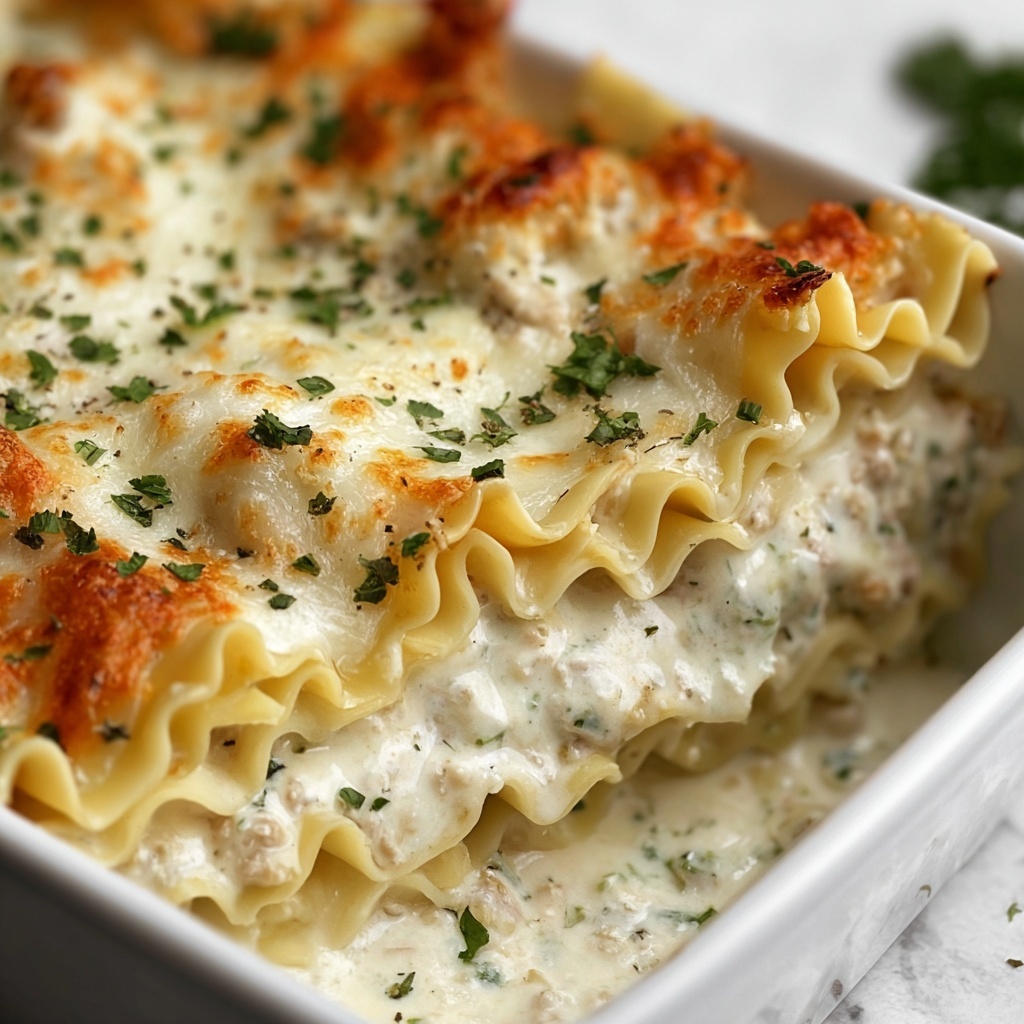 Creamy Chicken Alfredo Lasagna Rolls Recipe - Recipe Image