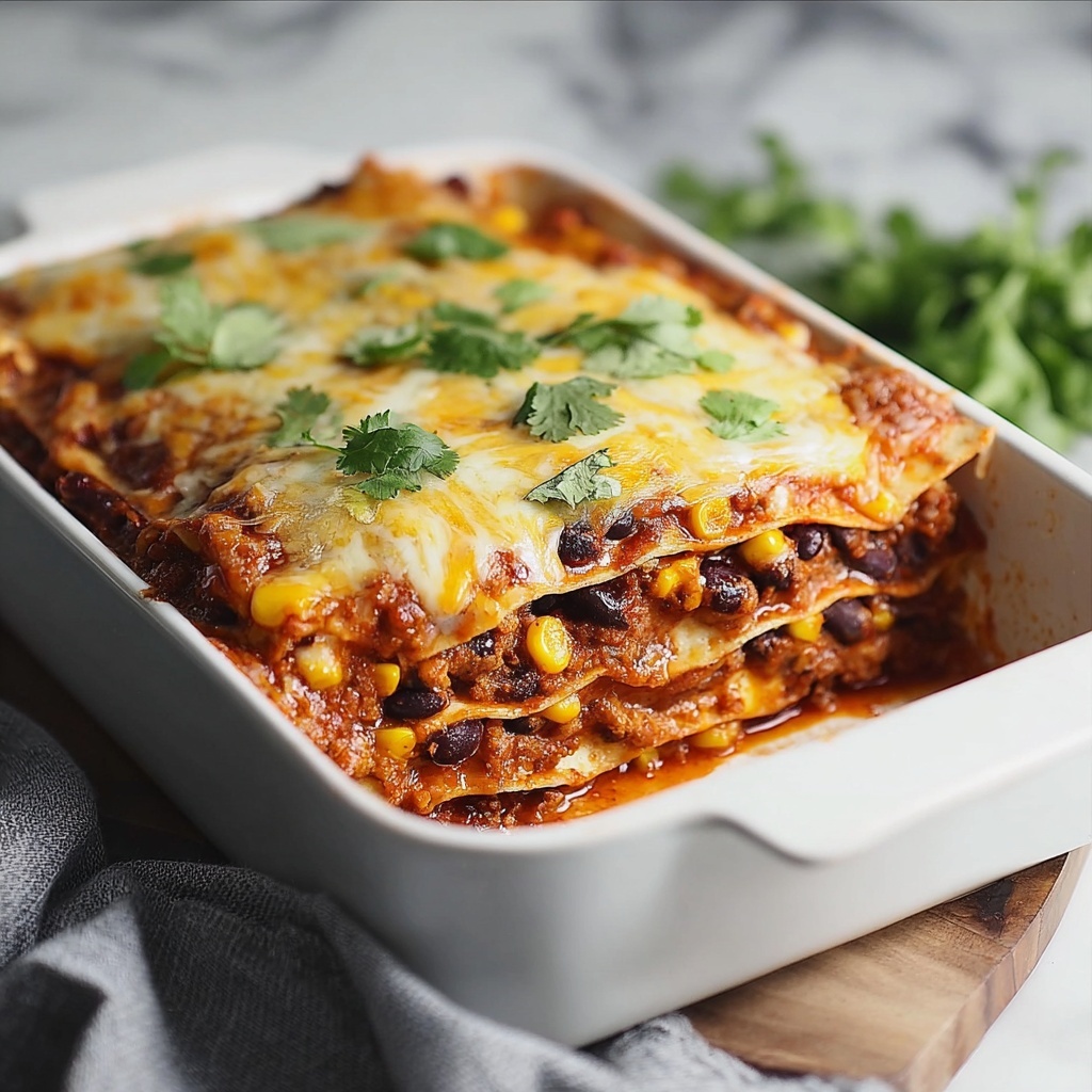 Beef Enchilada Casserole with Corn Tortillas Recipe - Recipe Image