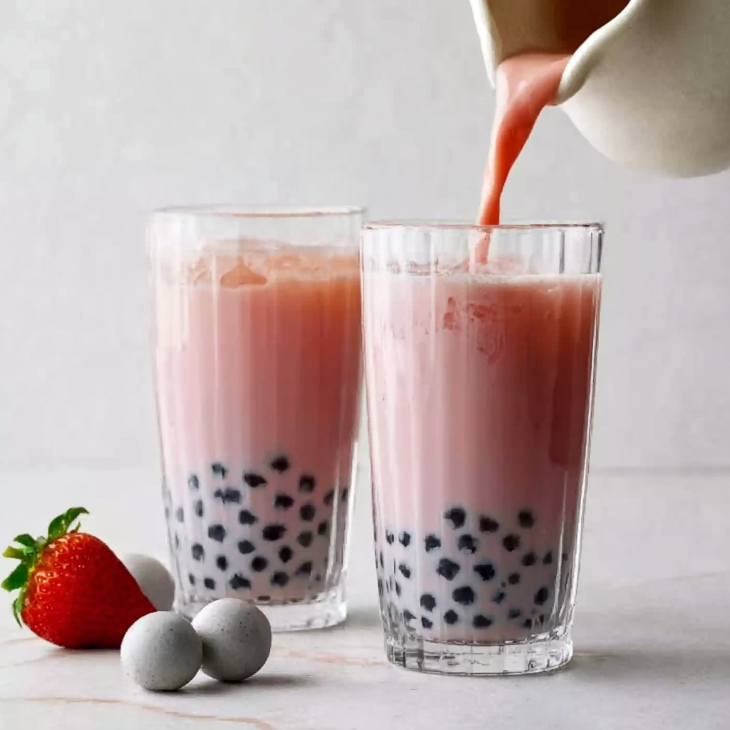 Boba Tea Smoothie with Cream Cheese Foam Recipe - Recipe Image