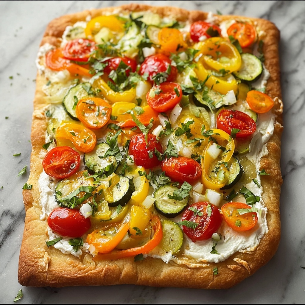 Vegetable Cream Cheese Crescent Pizza Recipe - Recipe Image