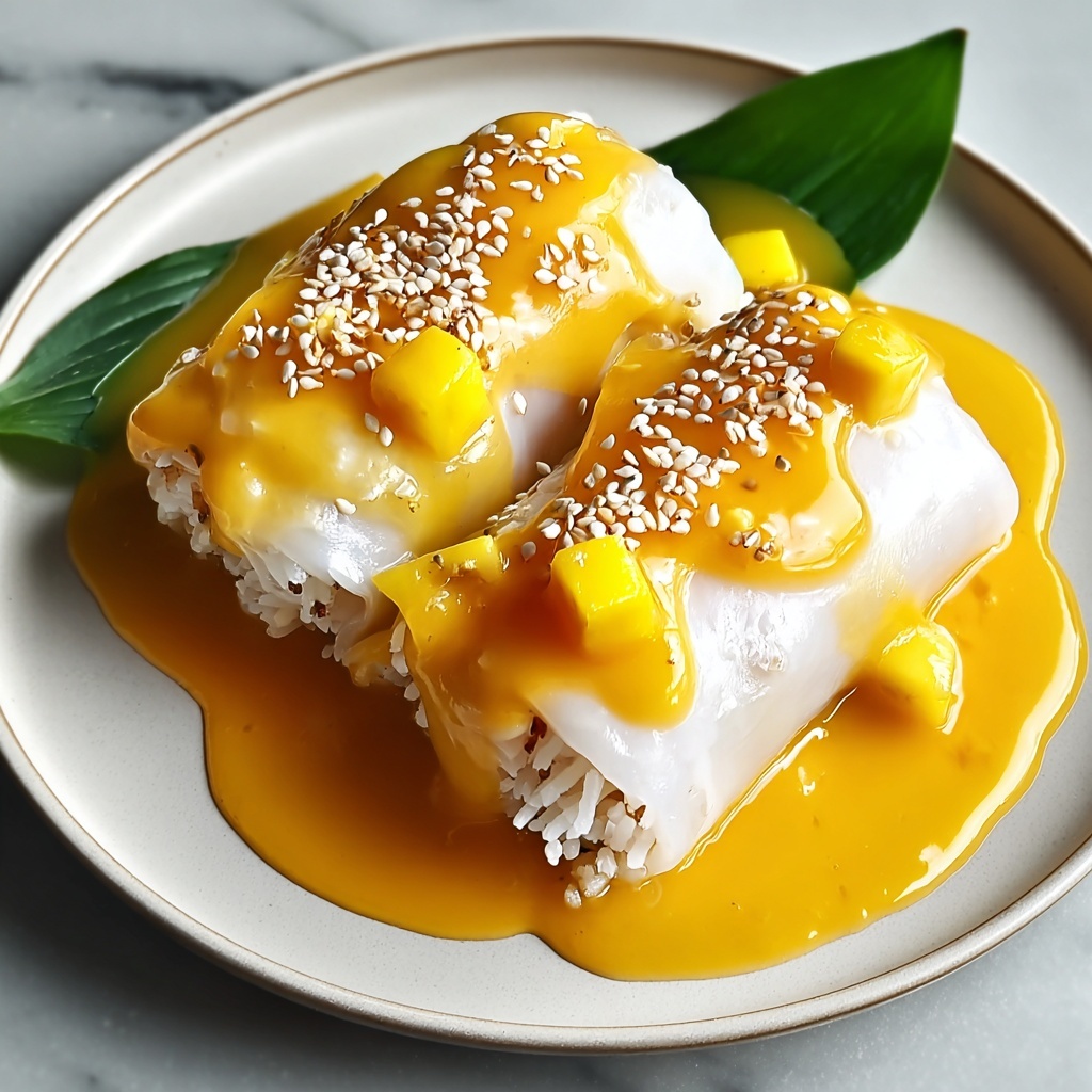 Sweet Mango Sticky Rice Rolls Recipe - Recipe Image