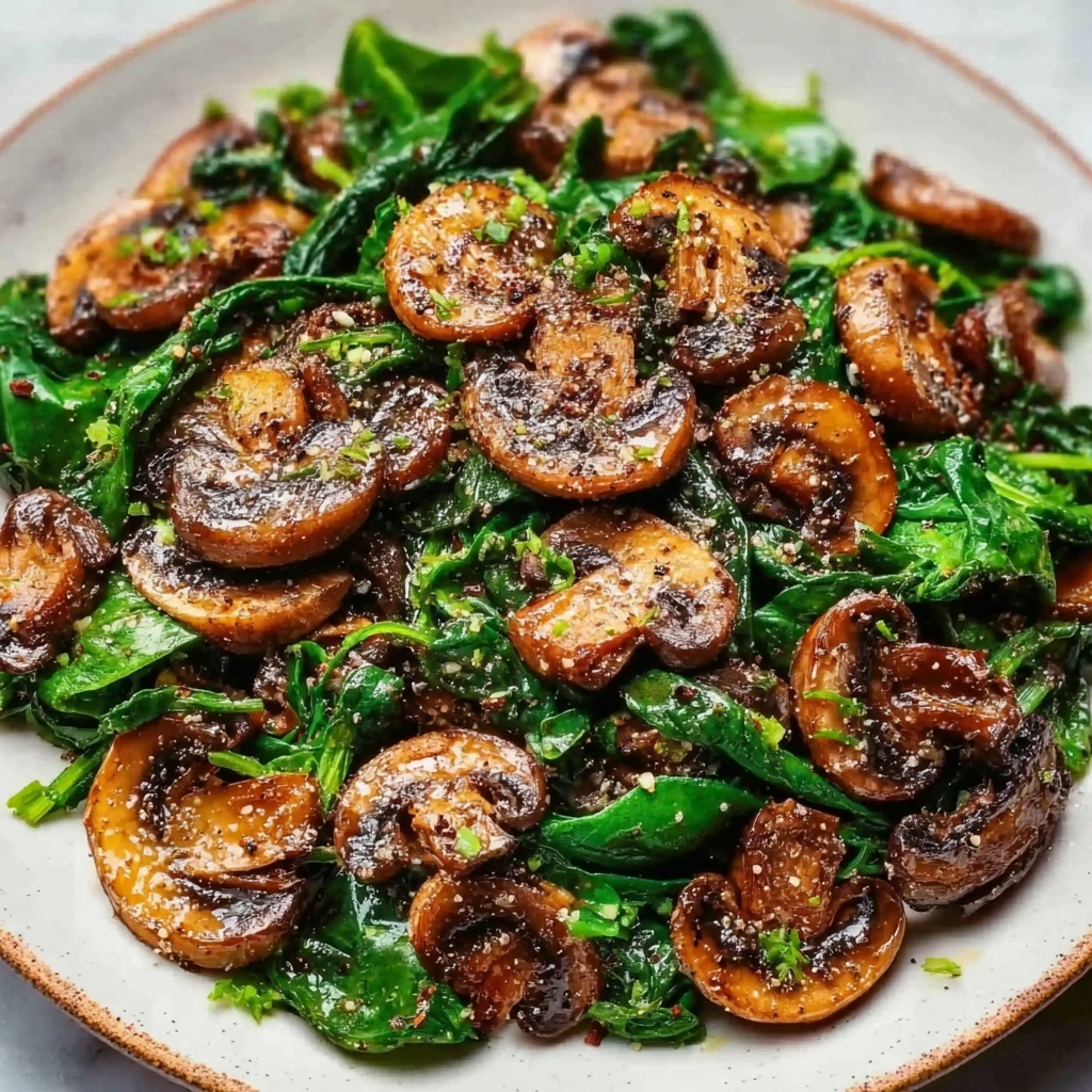 Sautéed Mushrooms with Spinach Recipe - Recipe Image