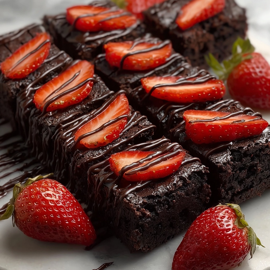Chocolate-Covered Strawberry Brownies Recipe - Recipe Image